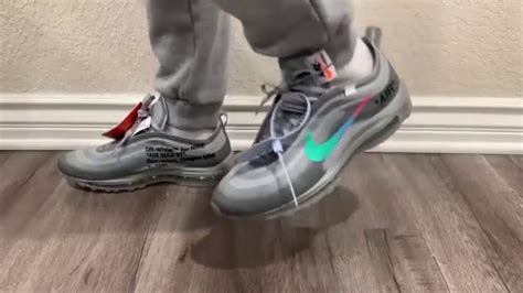 off white air max 97 replica on feet